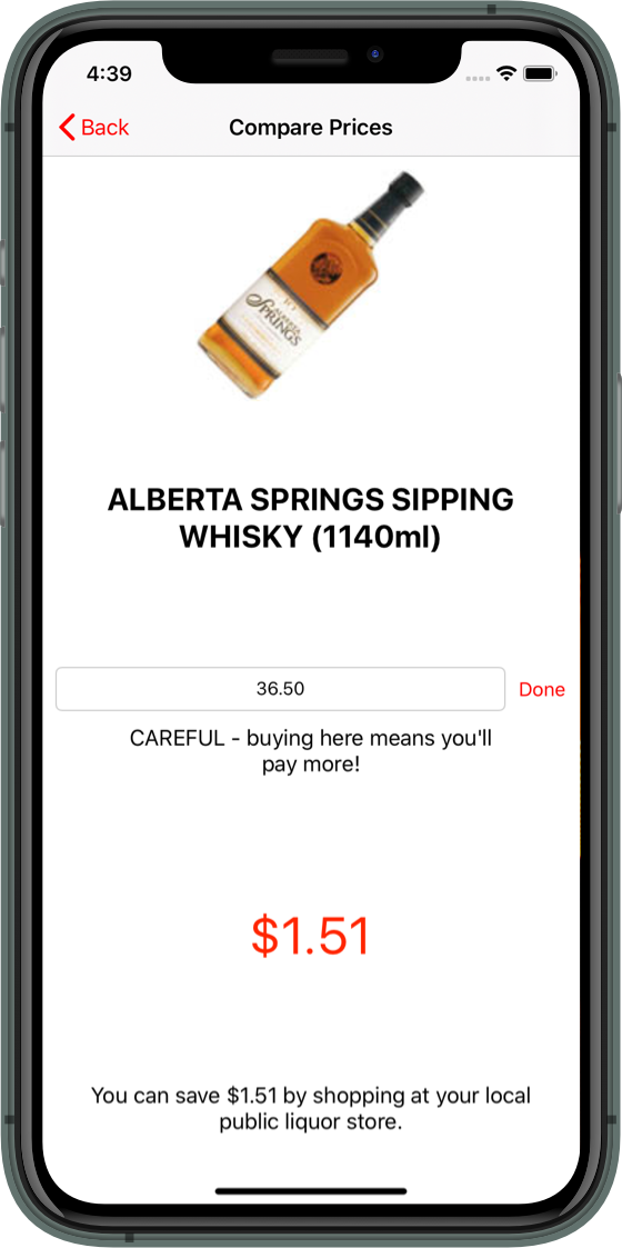 Sask Liquor Pricing Screenshot 3