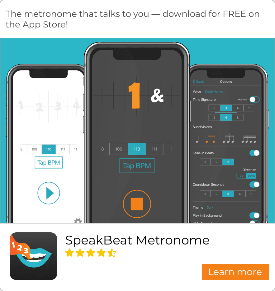 SpeakBeat metronome app for iPhone
